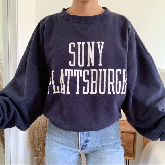 Vintage SUNY Plattsburgh Crew Neck Sweatshirt - Picture 1 of 5